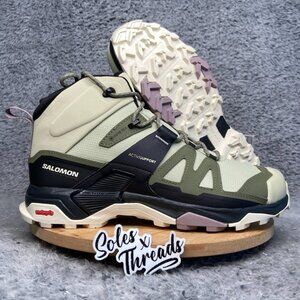 Salomon X Ultra 4 Mid GTX Hiking Boot Size 10.5 Women Light Green 474550